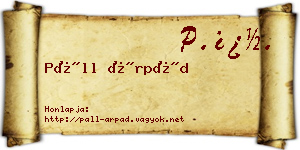 Páll Árpád névjegykártya